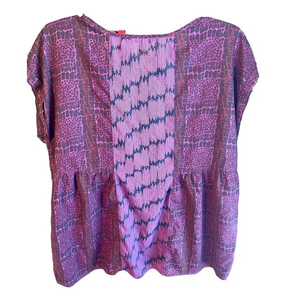 American Eagle Outfitters Purple Print Boho Blouse Size Medium - Picture 2 of 6